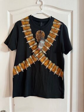 Ay Guey Men’s Skull Bullet Bandolier Shirt NWT Sz L. AP-315